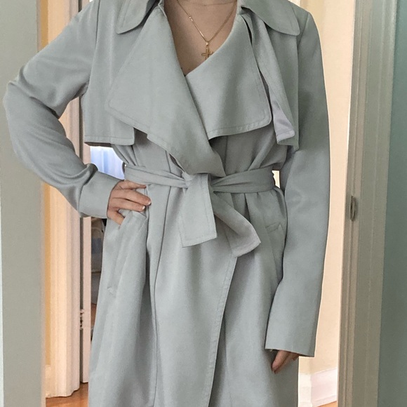 Club Monaco Trench Coat Size M light blue - Picture 4 of 4